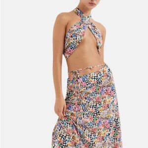 FL&L Floral Checker Mushroom Set NWT